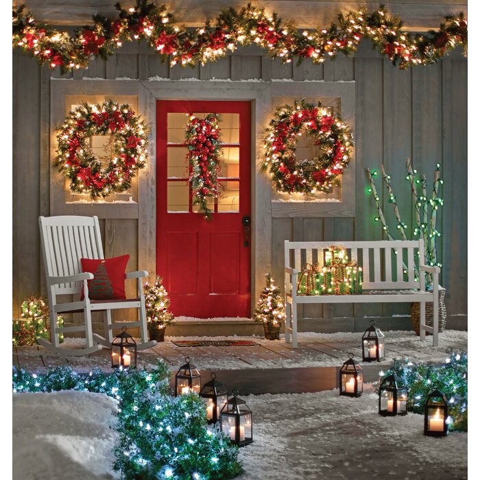 The Holiday Aisle® Faux Lighted Mixed Assortment 36'' Wreath & Reviews ...