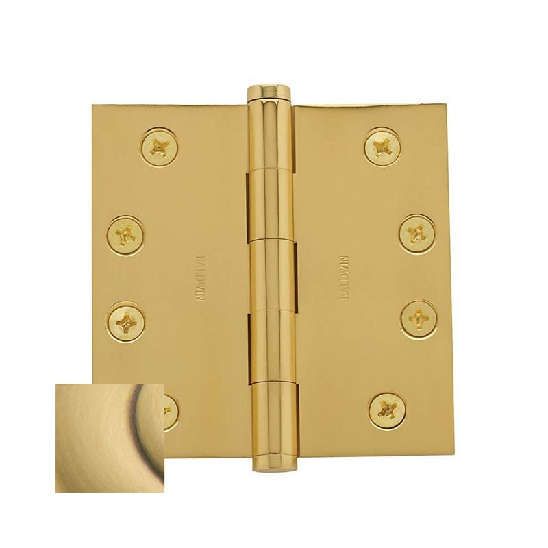 4" H x 4" W Butt Bearing Single Door Hinge, Satin Brass with Brown