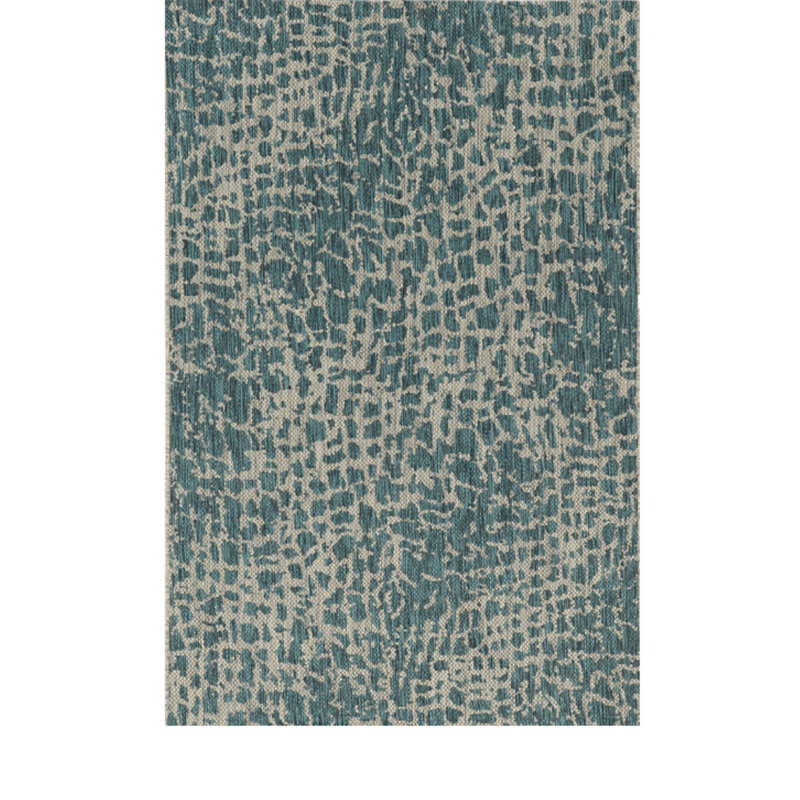 Tapis décoratif tissé à la machine 3 pi x 4 pi bleu sarcelle et imprimé UV
