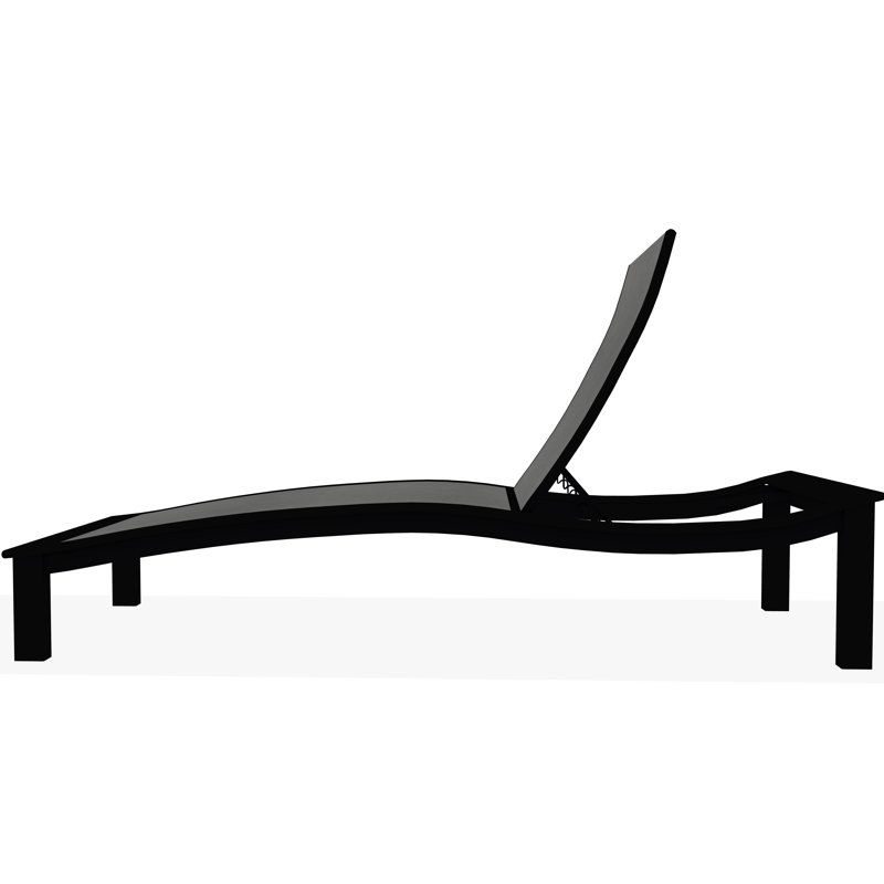 Bazza Outdoor Chaise Lounge, Alloy Sunbrella®, Black