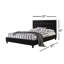 Lit plateforme double en similicuir noir touffeté à losanges (aucun sommier requis)-1196437750-1196437751