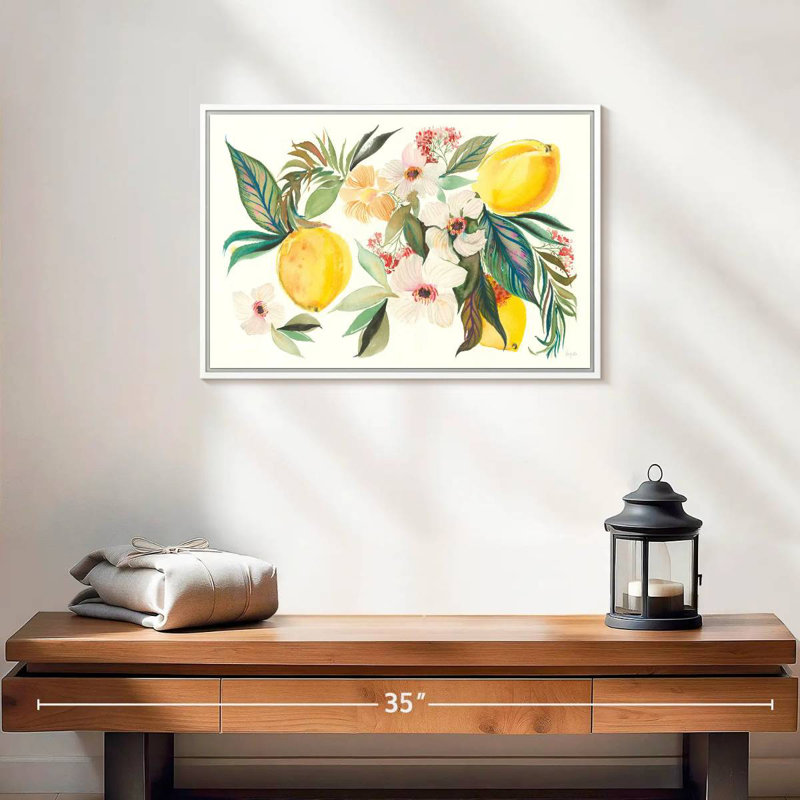 Agrumes d'été I, Cadre flottant blanc, 19 po x 13 po