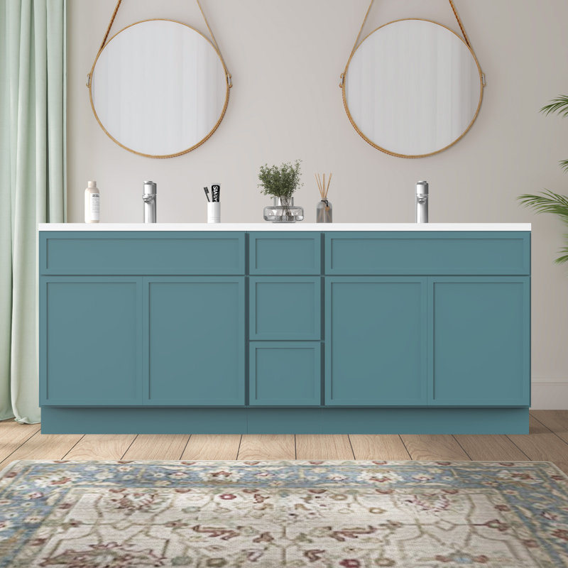 Base de meuble-lavabo double 90 seulement, Bleu sarcelle