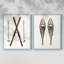 Skis rétro - reproduction encadrée de qualité supérieure - prêt à être accroché - aucun clou requis - aucun clou requis-1791717488-1791717497