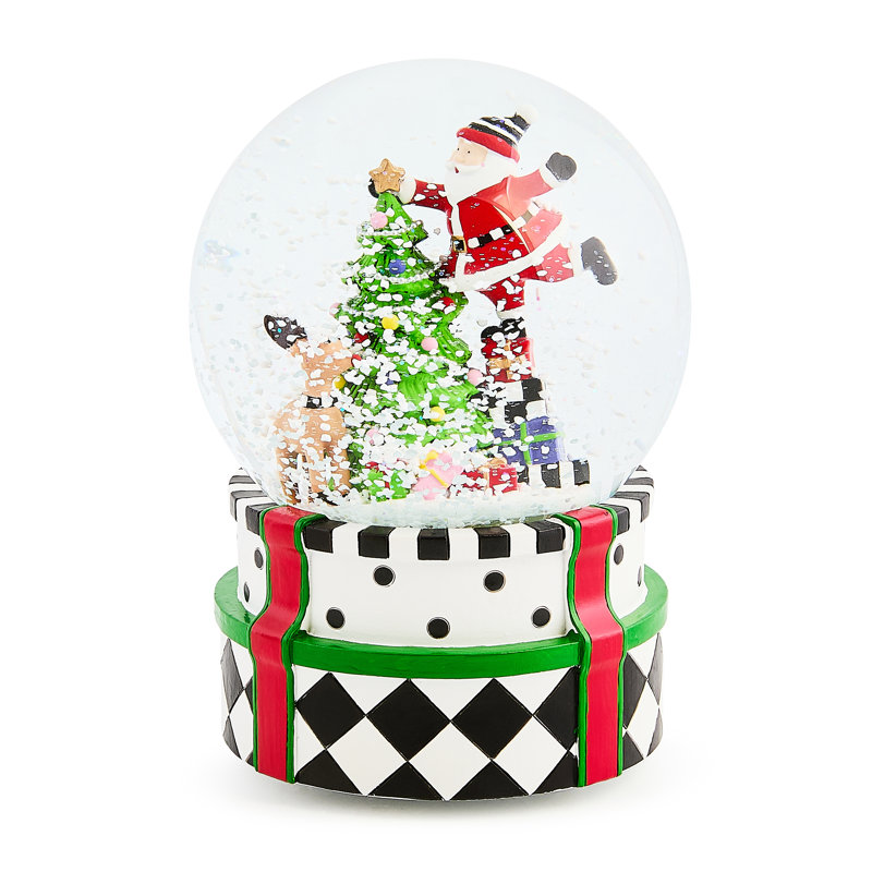 Santa and Rudolph Snow Globe