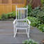 Chaise berçante en bois blanc, sans tapis-1739136782
