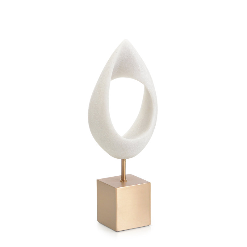 Hollow Droplet Sculpture On Brass Base
