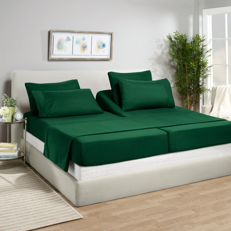 Ensemble de draps luxueux en microfibre, Vert, Simple