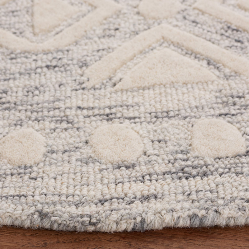 Metro Hand Tufted Wool And Cotton With Latex Southwestern Rug, Round 6'