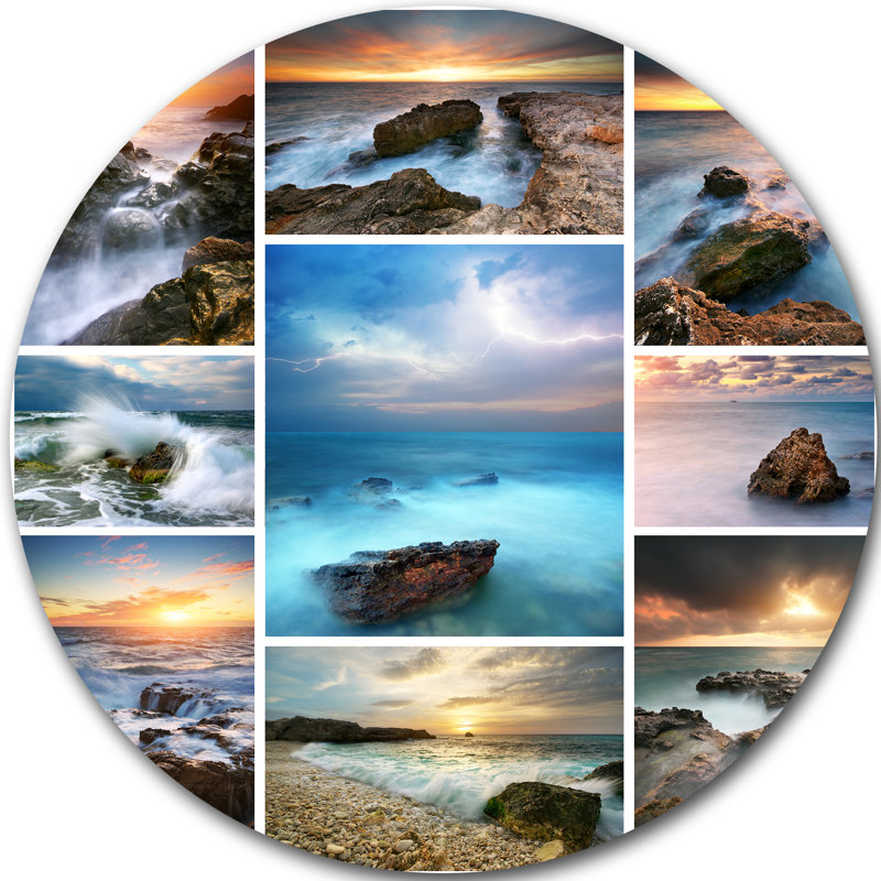 «Sea and Shore Collage», impression, H 23 po x l 23 po x P 1 po, Métal