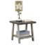 Table de bout contemporaine en bois à deux tons en noyer patiné et gris-484236723-484236735