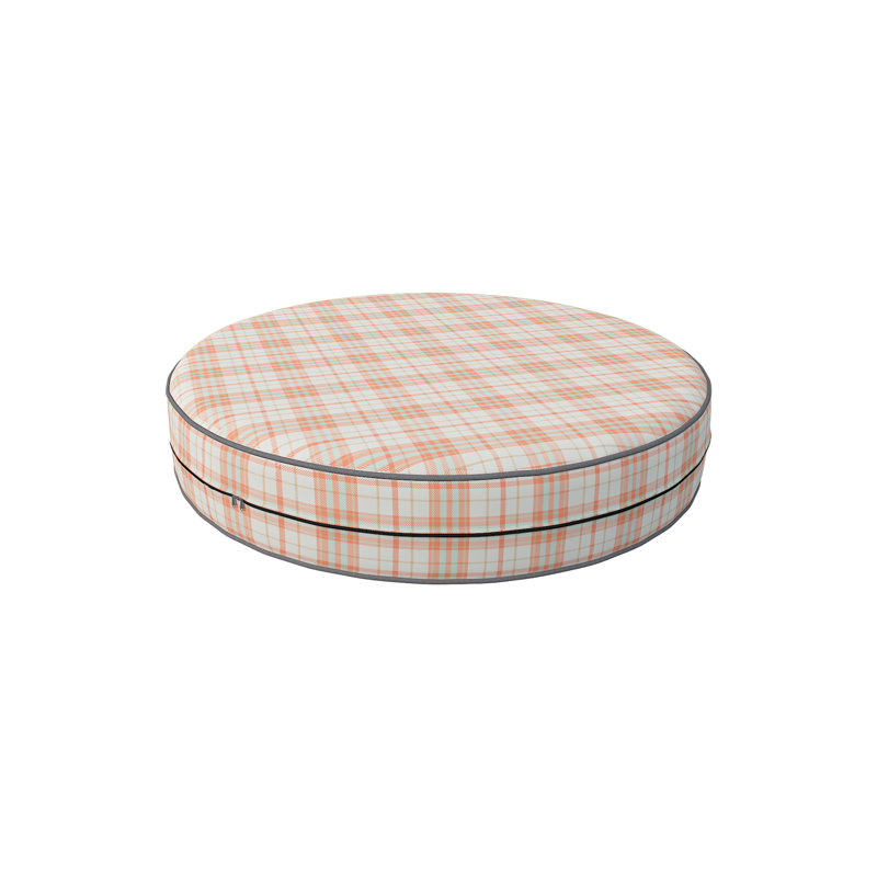 Decorative Indoor Outdoor Waterproof Round Cushion Cover, Patio Bar Stool UV Resistant Seat Cover, 5'' H x 16'' W