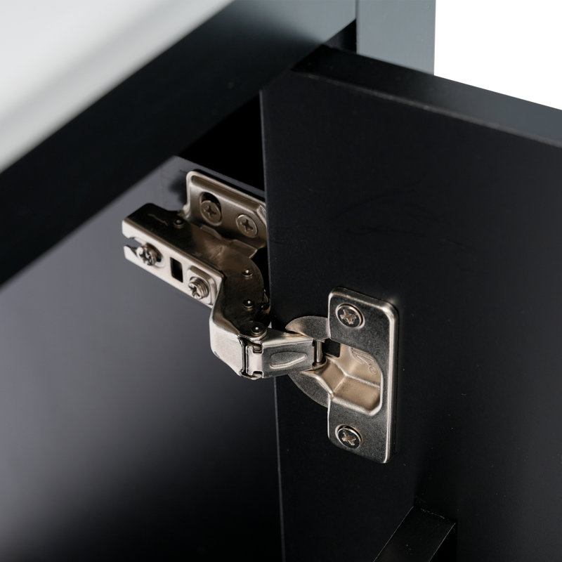 Petit meuble-lavabo moderne 20 pouces, Noir, Argent