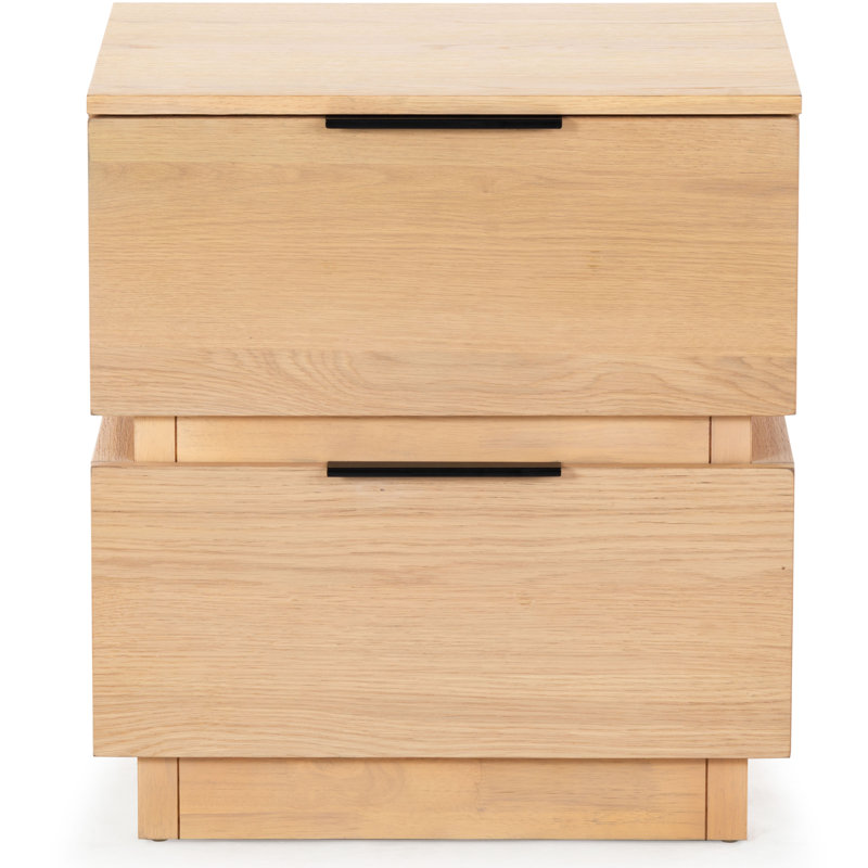 Titus 2 Drawer Nightstand, Oak