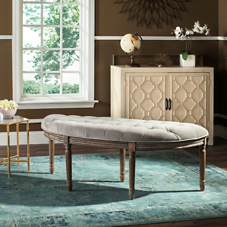 Moneta Upholstered Bench, Gray