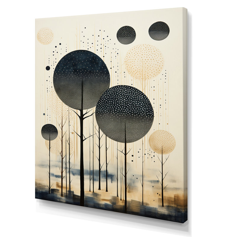 Yalin Gray Beiige Mid Century Minimalist Oasis - reproduction sur toile, H 32 po x l 24 po x P 1 po, Toile tendue