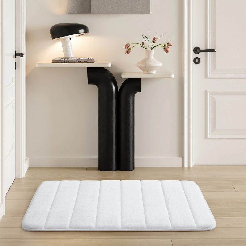 Nasier Memory Foam Non-Slip Bath Mat, White, 40x60