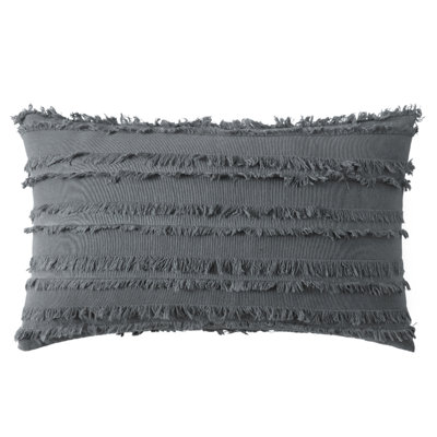 Housse de coussin rayée à motif jacquard rectangulaire