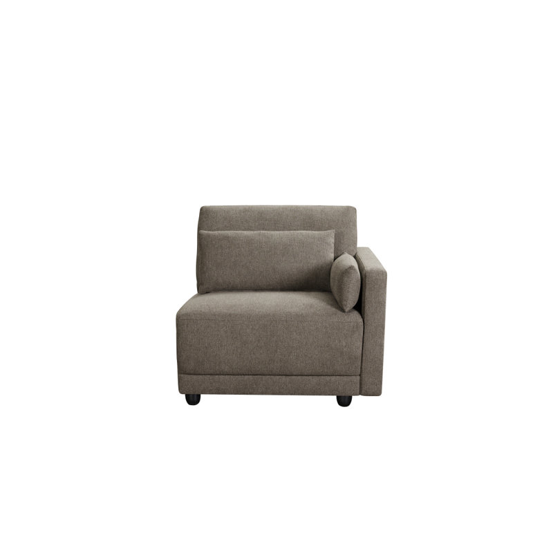 Fauteuil modulaire moderne Rylie avec 2 coussins, lin Modern