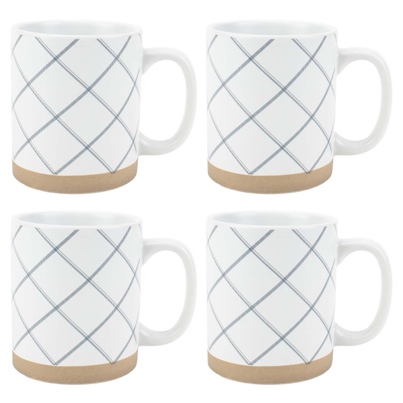Ensemble de 4 tasses en céramique, Blanc