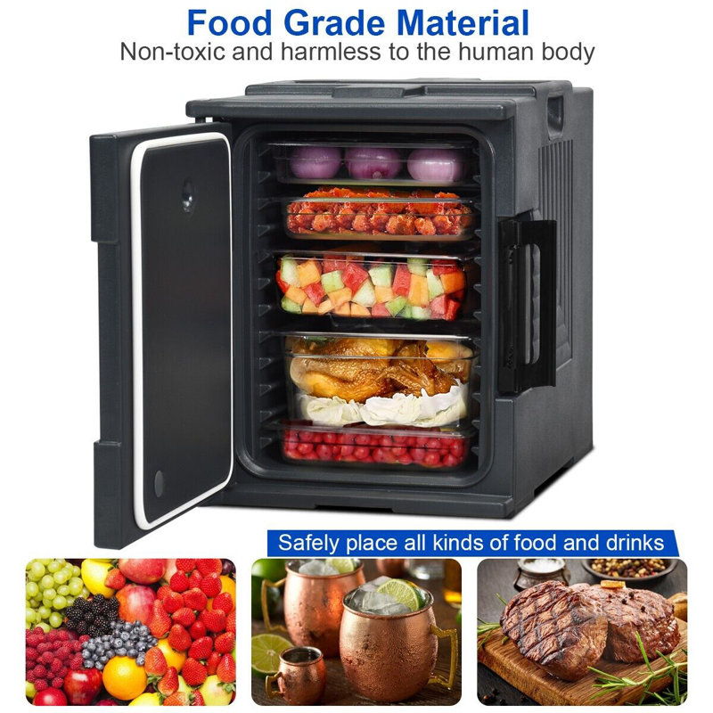 Portable Insulated Food Pan Carrier 90L, Black