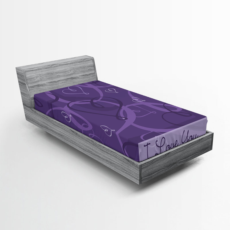 Drap-housse romantique Ambesonne, Ensemble literie pour lit simple