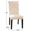 2 chaises de salle à manger, revêtues de tissu noir antique et à dossier boutonné, 2 chaises au look rustique