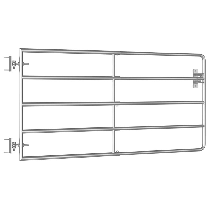 Silver Metal Gate for Poultry Animals Garden, 2.95 ft. H x 5.6 ft. W