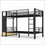Lit superposé en métal simple TG sur simple TG avec tablettes de rangement, tiroirs et panneau perforé pour adolescents, maximisant l'espace et l'organisation