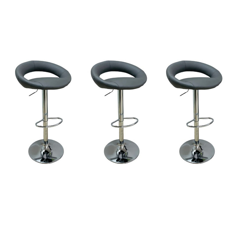 Nylea Adjustable Height Bar Stool, Gray, 3