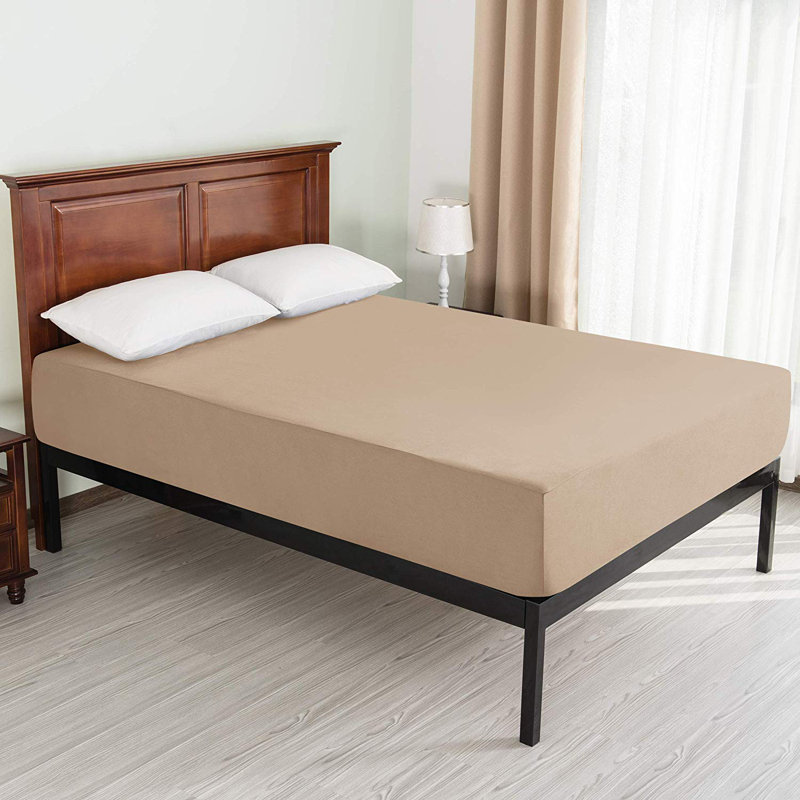Thalia Fitted Mattress Protector Mattress Protector Case Pack, Sand, King