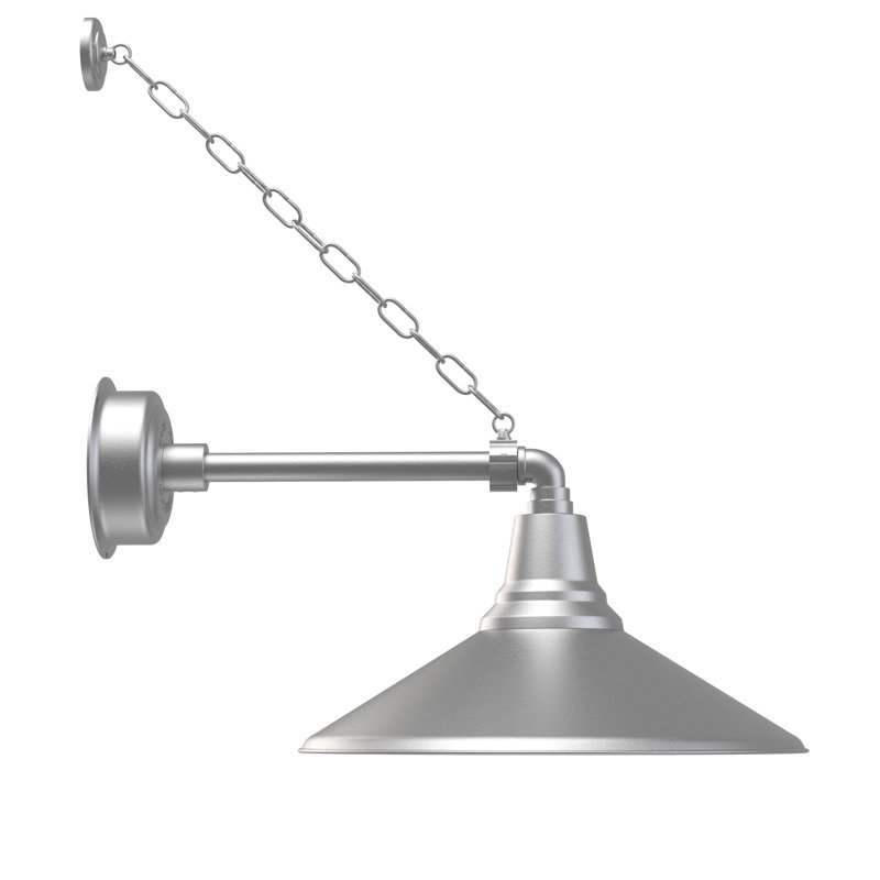 Albali LED Wall Light, 10.98" H x 8" W x 21.63" D, Glavanized Silver