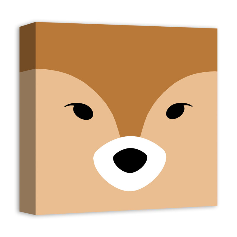 Deer Face - Wrapped Canvas Graphic Art, 12" H x 12" W x 1.25" D
