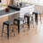 Counter Stool with Metal Frame, Backless Stackable Bar Stool-1844377921