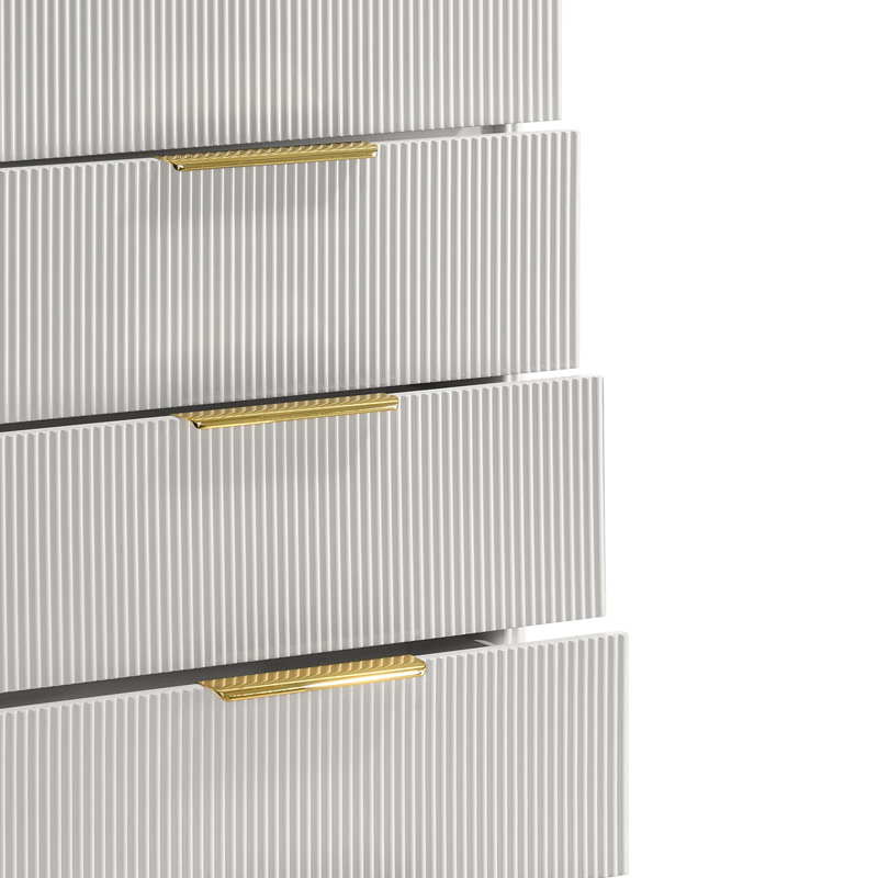 Kingsley 5-Drawer Chest in Gold and White Finish