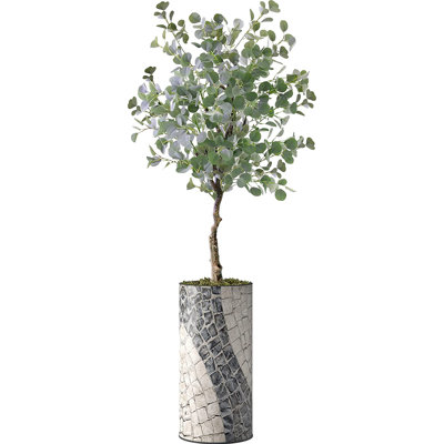Faux Eucalyptus Tree in Plastic Planter