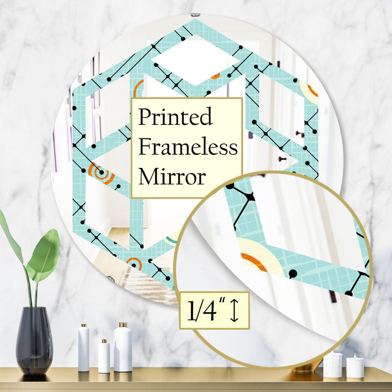 Miroir mural Space, H 31,5 po x l 23,7 po, Étoile hexagonale abstraite