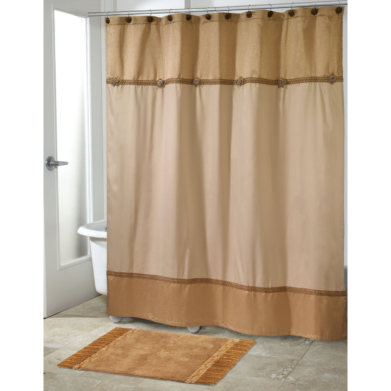 East Rolstone Cotton Non-Slip Bath Rug, Gold