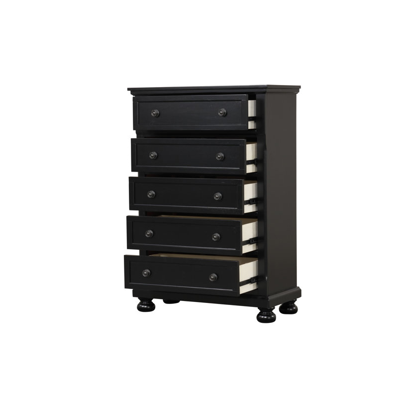 Manlius 36'' W 5 - Drawer Dresser, Black