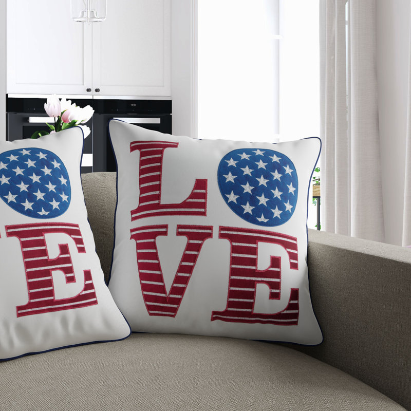 Decosta Embroidered Feather Throw Pillow