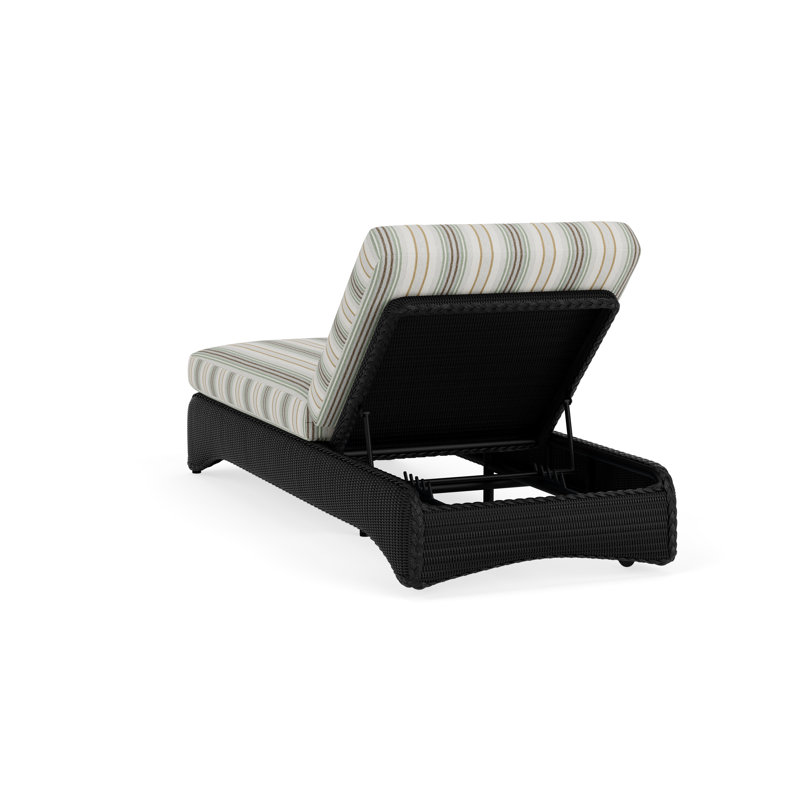 Loom Outdoor Chaise Lounge, Jansen Eucalyptus, Ebony