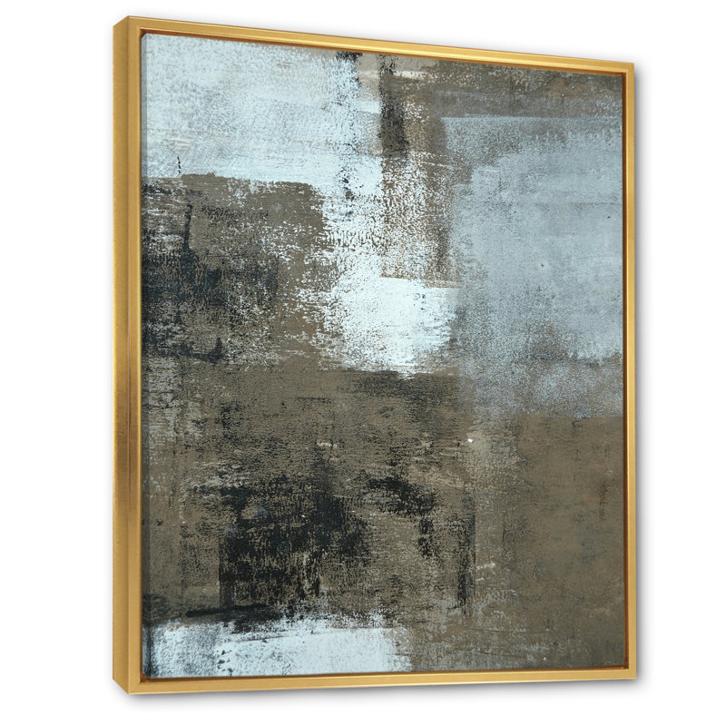 «Gray Meets Brown Abstract Art», reproduction d'art moderne et contemporaine sur toile, H 12 po x l 8 po x P 1 po