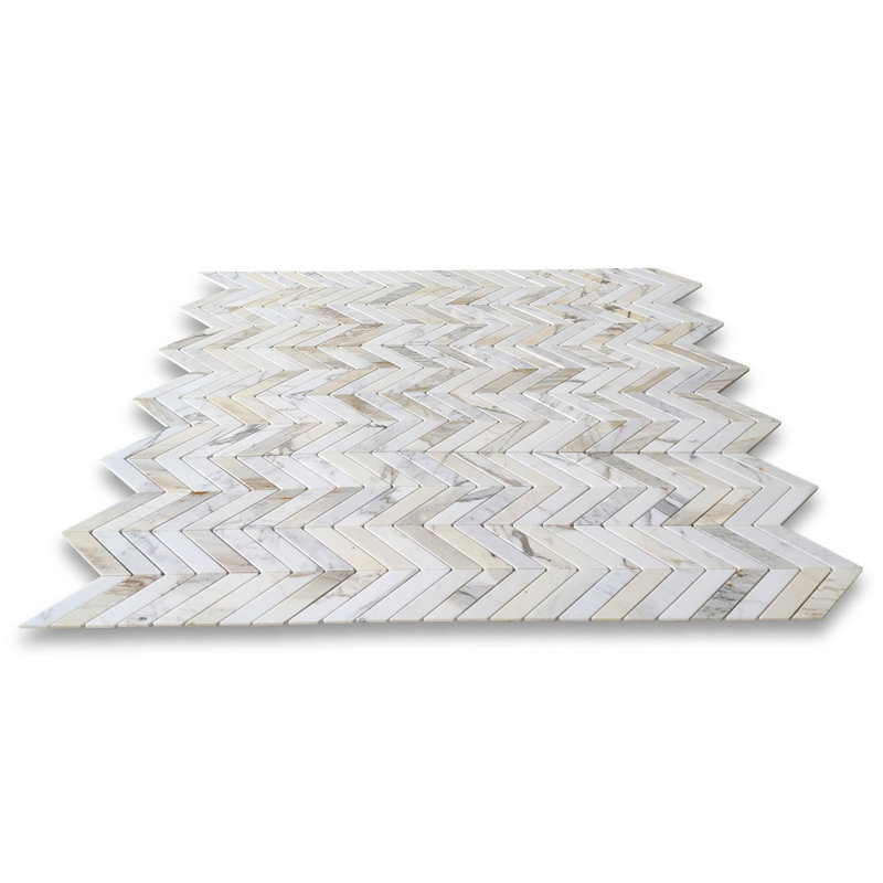 Calacatta 12" x 12" Marble Mosaic Tile, LIght Gray