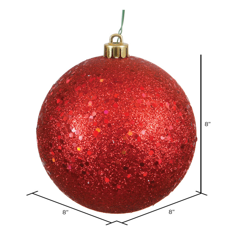 Décoration de boule décorative des Fêtes, 8", Paillettes rouges