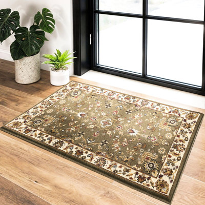 24 po Tapis large et classique de 36 po de profondeur, motif traditionnel all-over, motif de 2,18 lb X 3 pi., Look,