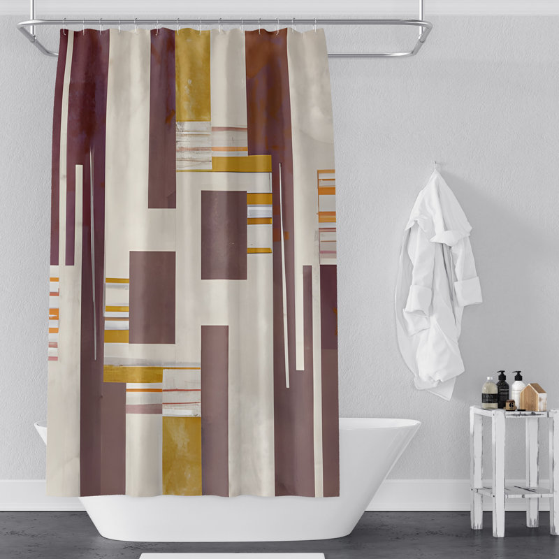 Dirko Geometric Shower Curtain, 83" H x 70" W