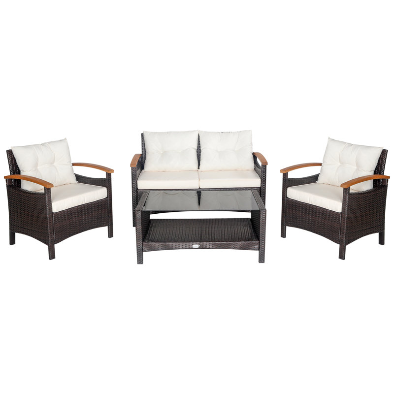 4 - Person Patio Conversation Set with Cushions