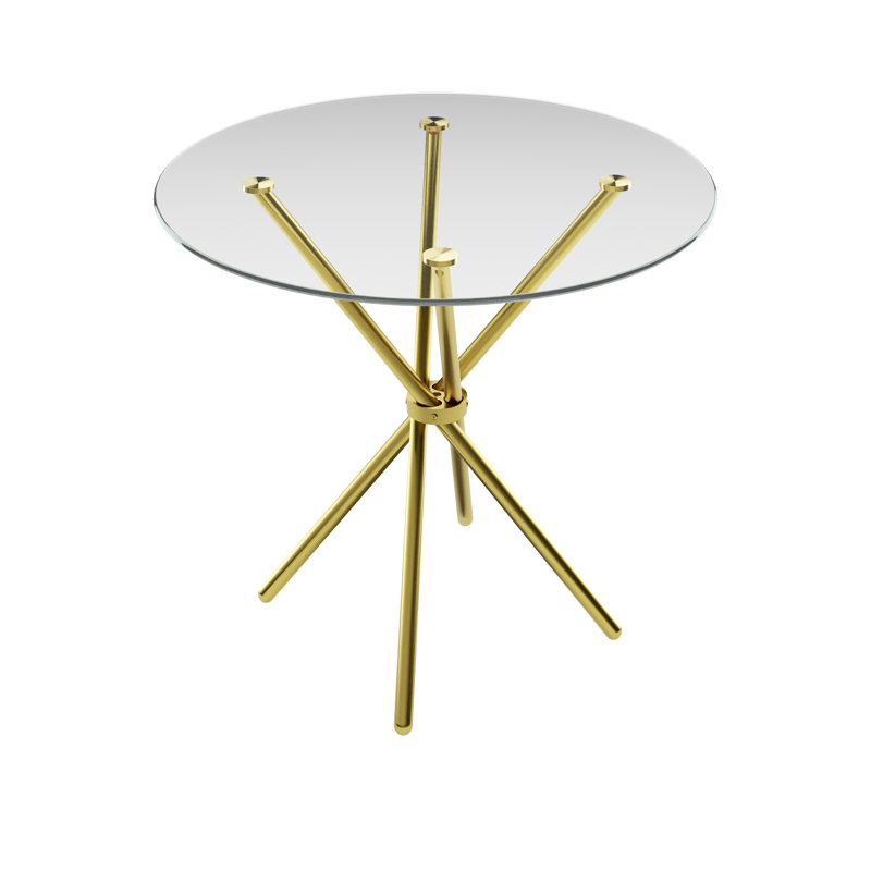CASA ROUND DINING TABLE, Clear, Gold