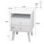 Table de chevet 2 tiroirs Derrol en blanc crème