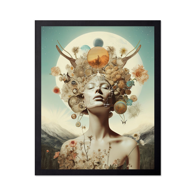 Trippy Portrait de femme No14, Black Framed, Poster, 24"H x 32"W